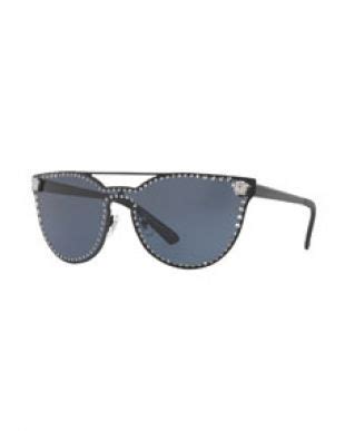 versace studded flat-top wrap sunglasses|Versace black and white sunglasses.